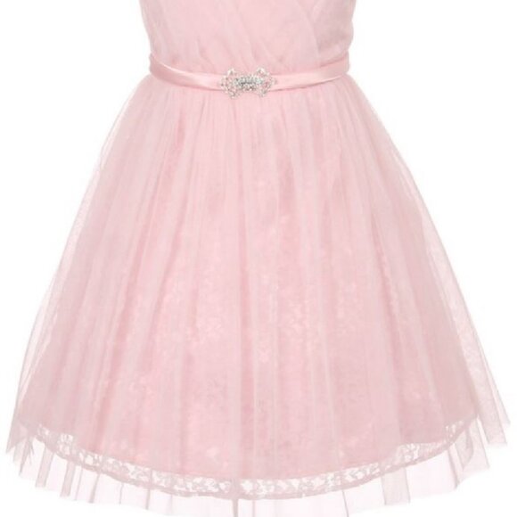 Little Girls Sleeveless VNeck Easter Wedding Party Birthday Flower Girl Dress - Picture 3 of 5